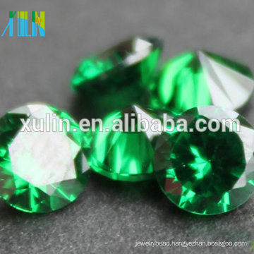 Wholesale round shape emerald stone price loose gemstones green cz stone